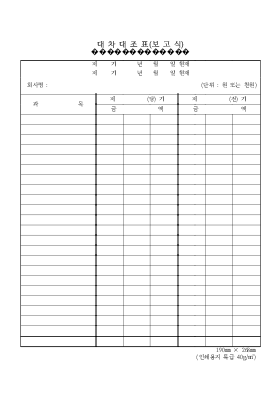 대차대조표(보고식)1 대차대조표(보고식)1